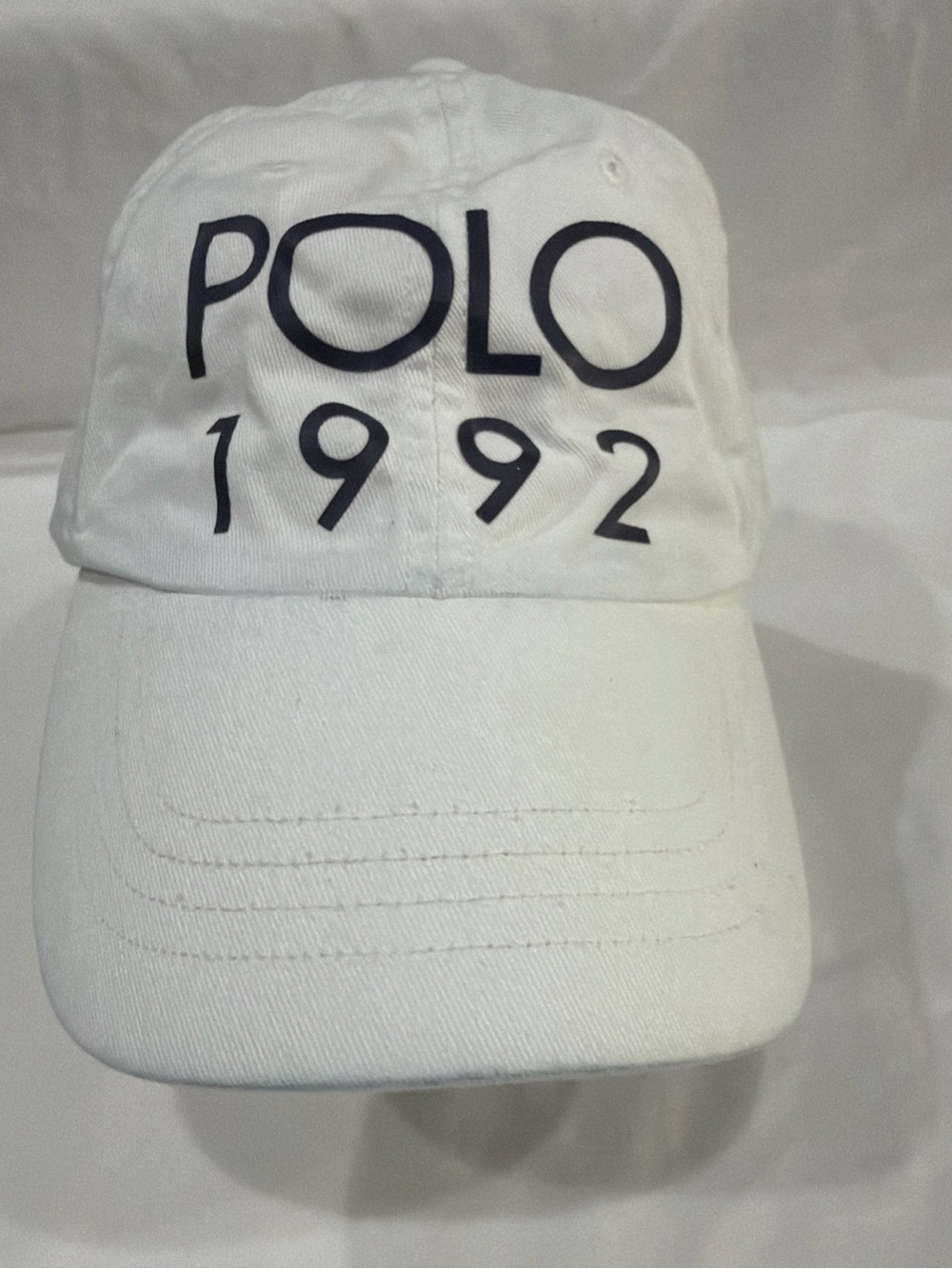 Polo by Ralph Lauren White Baseball Cap with Black 'POLO 1992' Print